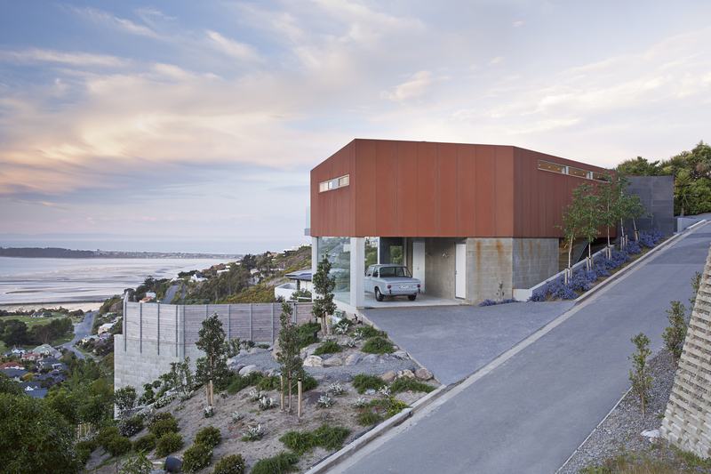 Redcliffs House – coastal Christchurch home in weathered Cor-Ten steel by Andrew Watson, AW Architects