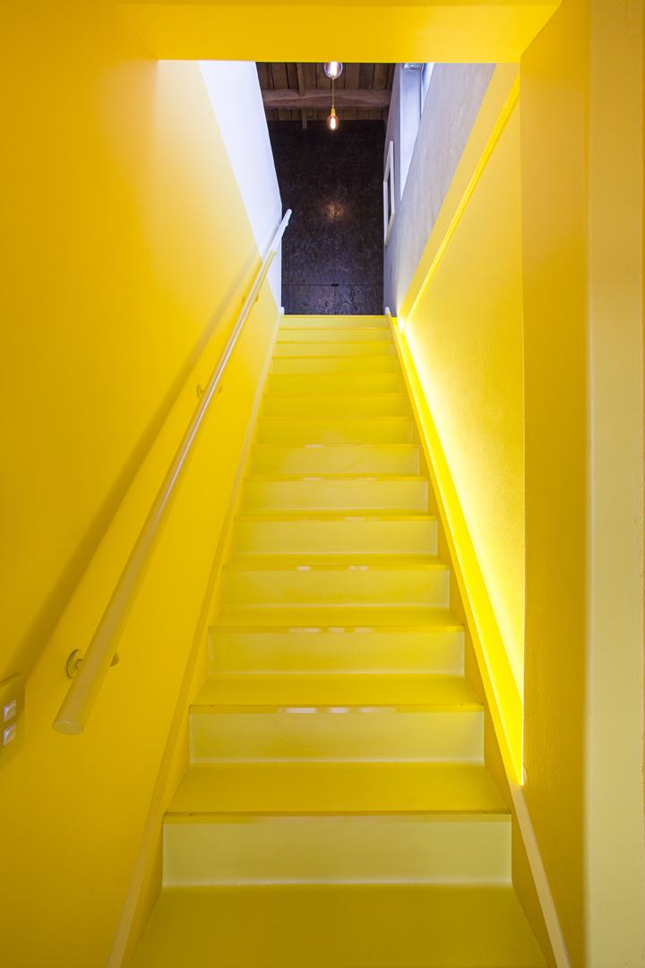 St Asaph Studio – Christchurch shared studio with exposed rimu and bold colour by AW Architects – image 2